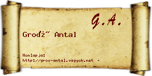 Groó Antal névjegykártya